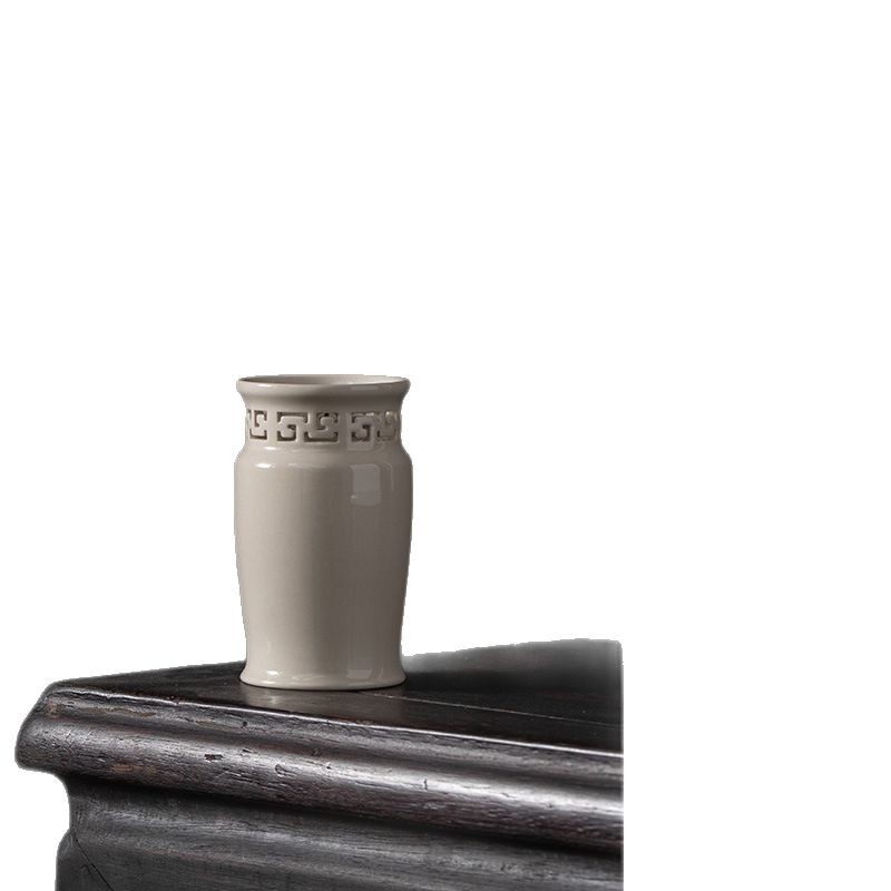 Bộ trà đạo sáu quý ông bằng gỗ đàn hương đen tráng men xám thực vật dụng cụ pha trà ống sứ dụng cụ pha trà Kung Fu phụ kiện bộ trà