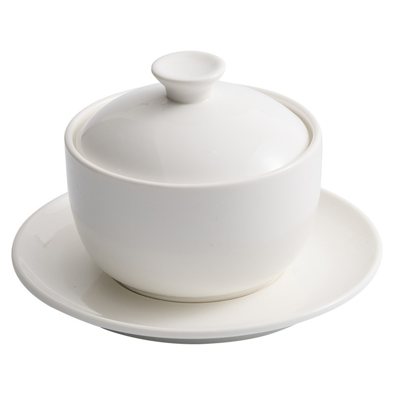 Chén hầm, chén canh gia dụng có đĩa, bộ đồ ăn khách sạn sáng tạo, chén tổ yến nhảy tường Phật cho một người, loại nhỏ thương mại