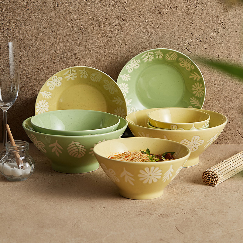 Bộ bát đĩa gốm rừng nhỏ, bát canh sáng tạo nổi tiếng trên mạng gia dụng, Bộ bát cơm giá trị cao