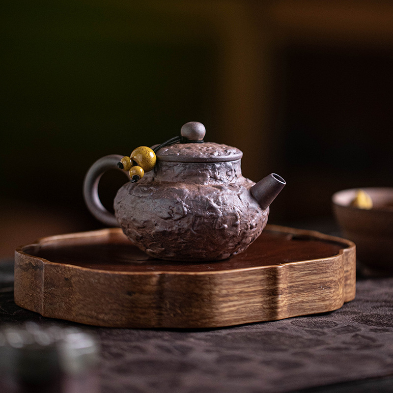 Ấm pha trà bùn đá cổ dụng cụ pha trà kungfu gốm thô dung tích nhỏ đặc trưng cổ điển kiểu Trung Quốc ấm trà đơn dụng cụ pha trà gia dụng