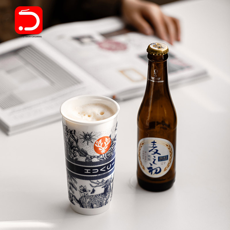 Cốc cốc Coke cốc sứ cốc nước nhà thiết kế cốc bia phong cách sành điệu gia dụng văn phòng lớn logo sáng tạo