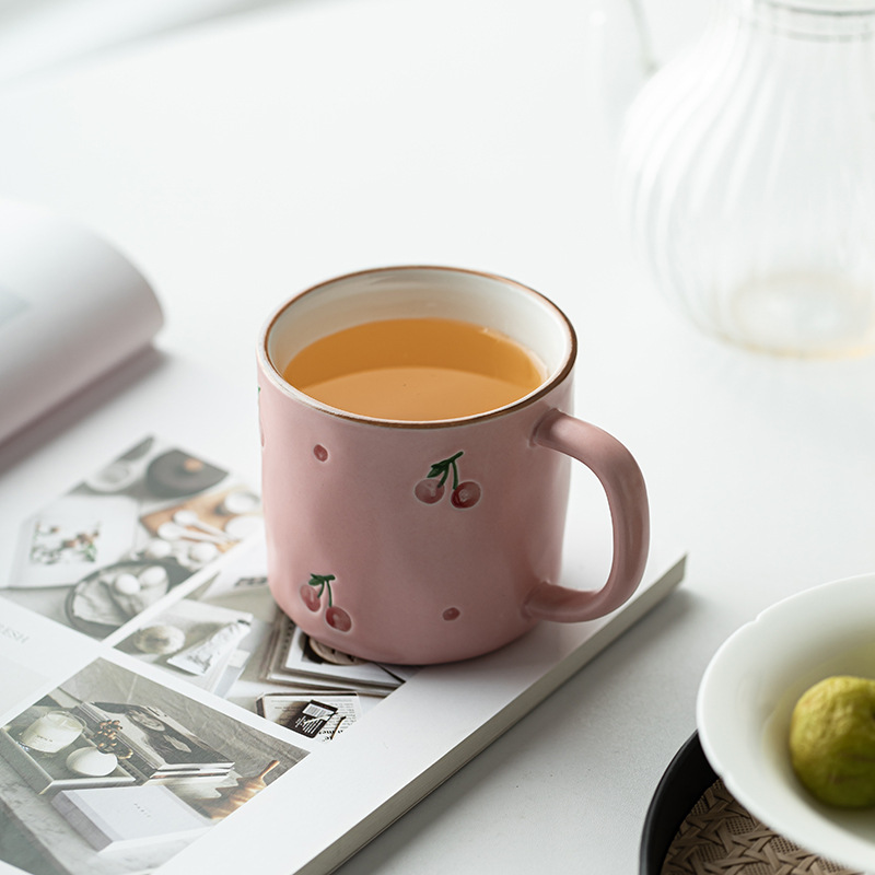 Nhật Bản vẽ tay anh đào cốc gốm sứ gia dụng văn phòng cá nhân cốc nước cốc ăn sáng cốc cà phê cốc pha trà