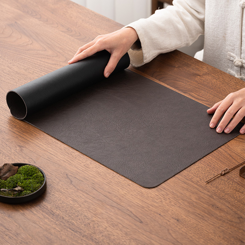Khăn trải bàn trà bằng da không thấm nước phong cách Trung Quốc hiện đại Khăn trải bàn trà không thấm nước bằng da đơn giản