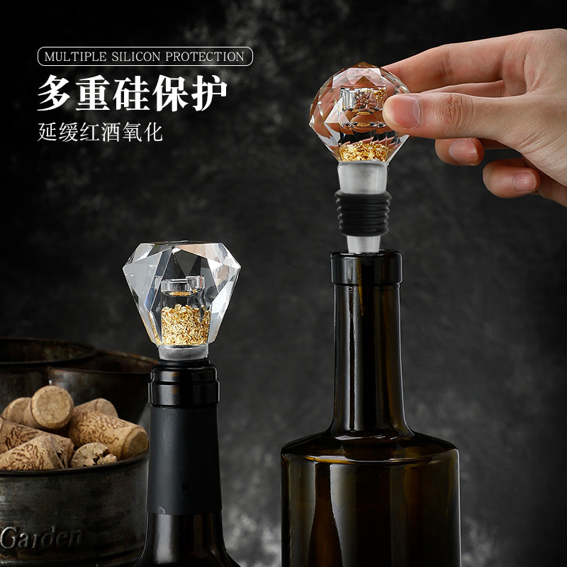 Nút chặn rượu bằng vàng lá pha lê, nút chặn chai rượu, nút chặn rượu sâm banh, nút bảo quản, nút chặn silicon, nút chặn rượu, nút bịt kín rượu vang đỏ.