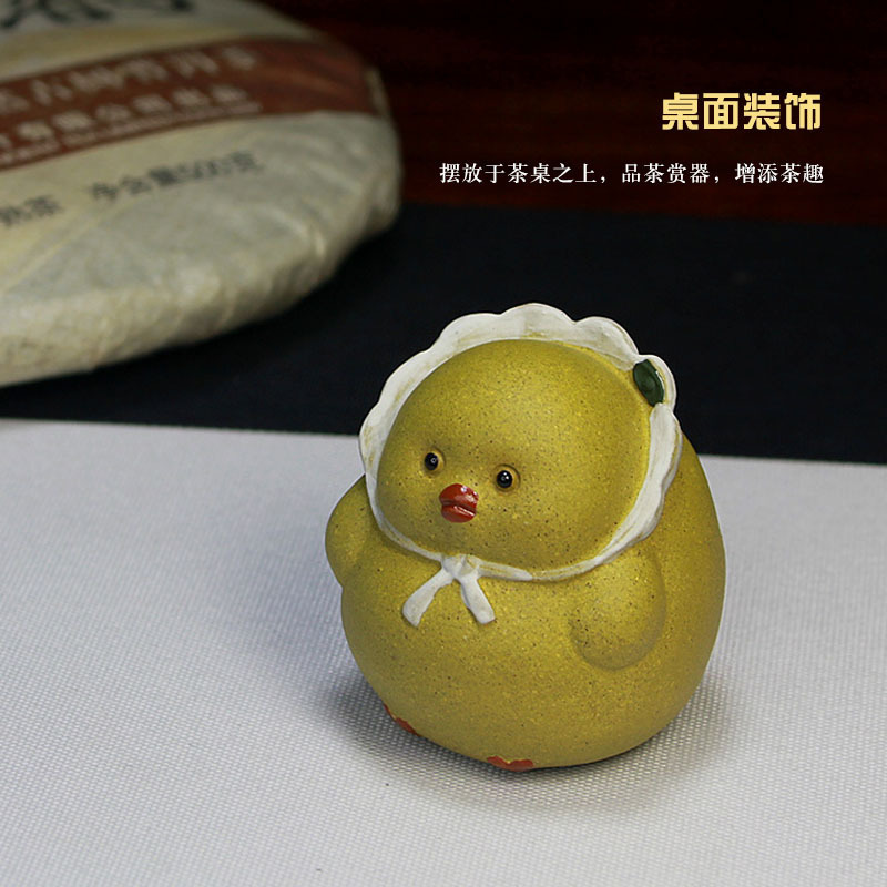 Bán buôn phát hành Yixing Zisha trà thú cưng trà đồ trang trí điêu khắc Quà Tặng mười hai cung hoàng đạo dễ thương gà Thủ Công dễ thương