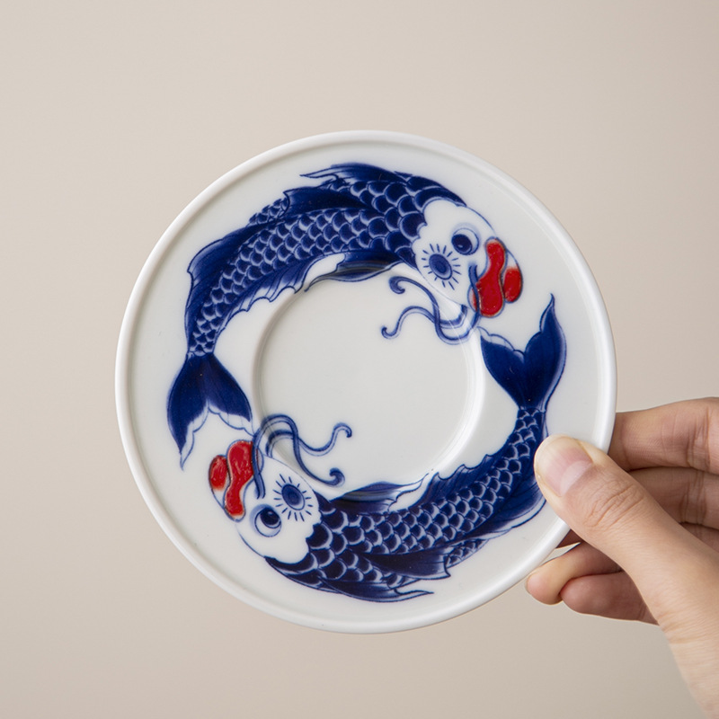 Yingqing Xianglong Nafu Sancai Bát trà Cốc pha trà gốm sứ cao cấp một chiếc có nắp Bán buôn bát trà gia dụng