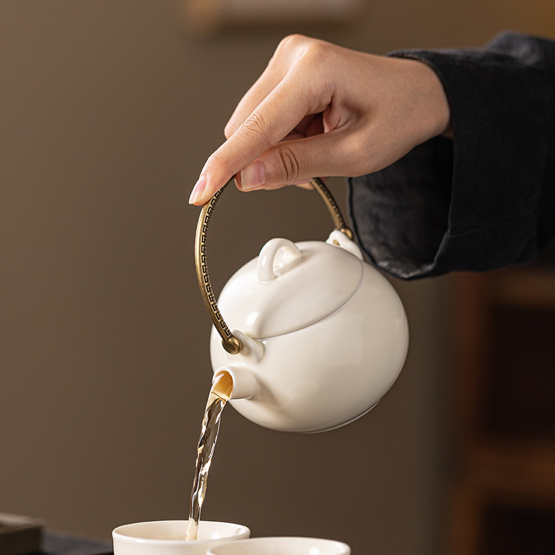 2024 kiểu mới gốm cầm xà ấm ấm ấm trà bếp pha trà xung quanh bếp nến đế ấm trà bộ trà hộp quà pha trà