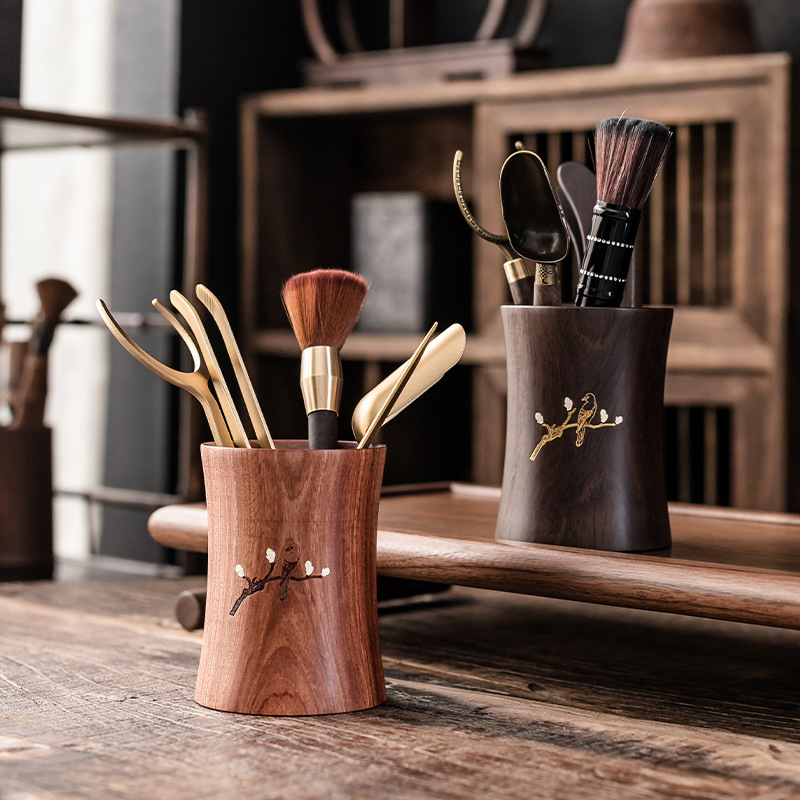 Bộ trà đạo sáu quý ông Phụ Kiện Bộ trà Kungfu dụng cụ pha trà gỗ đồng sáu quý ông bút trà kẹp trà phụ kiện trà đạo