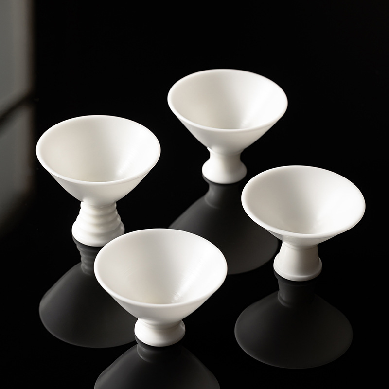 Cốc xô bùn ngọc trắng cốc uống trà cao cấp gốm sứ sáng tạo cốc thưởng thức cốc chủ nhân cốc cốc nước bộ trà Kung Fu Trung Quốc