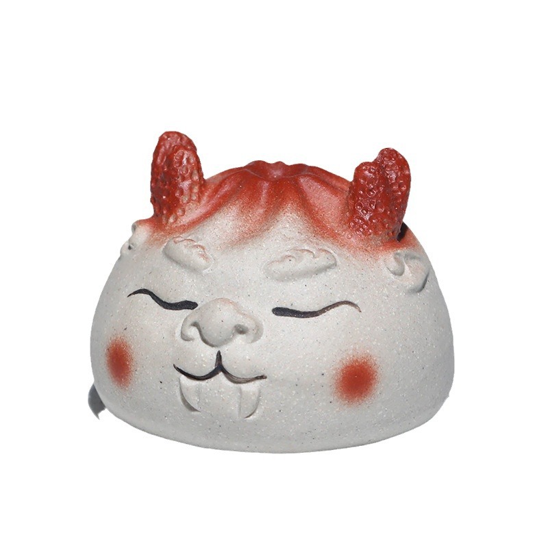 Thú cưng trà cát tím Xiaolongbao đồ trang trí rồng nhỏ dễ thương Bộ trà có thể nuôi được cửa hàng khay trà trang trí thủ công chơi trà hoạt hình