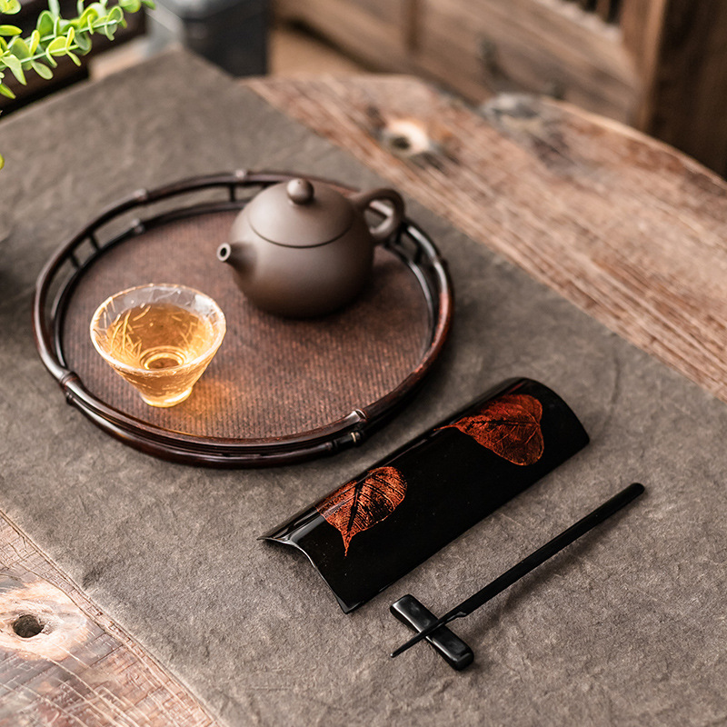 Phụ kiện Bộ trà trà trúc thủ công nguyên chất trà sơn mài lớn phụ kiện trà đạo Kung Fu Thiền gia dụng kiểu Trung Quốc