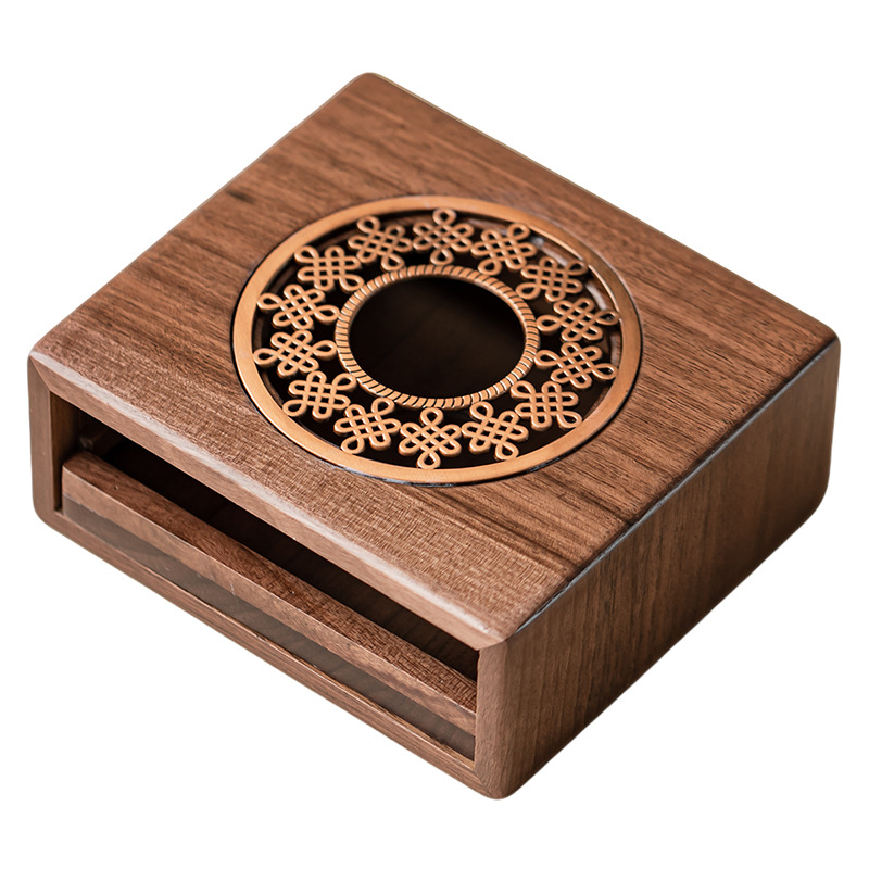 Đồ giữ ấm trà bằng gỗ óc chó kiểu Trung Quốc, bàn trà gia đình, đế sưởi nến, bếp trà, phụ kiện bộ ấm trà