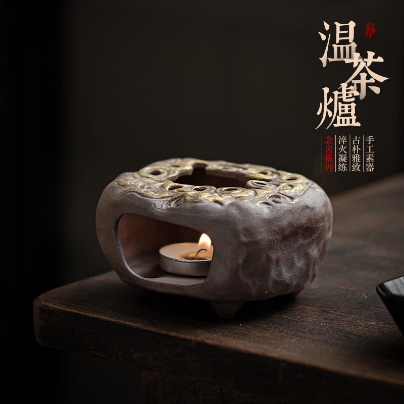 Bếp ấm trà mạ vàng bùn đá cổ dụng ấm trà kiểu Trung Quốc ấm trà gia dụng ấm trà đế ấm gốm thô