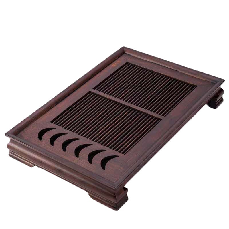 Khay trà tre cacbon hóa gia dụng hình chữ nhật trà Biển Bộ trà Kungfu thoát nước cỡ lớn bàn trà kiểu Trung Quốc phòng khách đơn giản