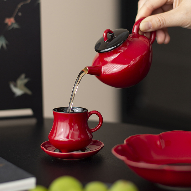 Bộ ấm trà Kung Fu màu đỏ Tử Cấm Thành Ấm trà nhỏ gia dụng Ấm trà Trung Quốc dùng cho một người Ấm pha trà cá nhân dành cho nữ Ấm đơn