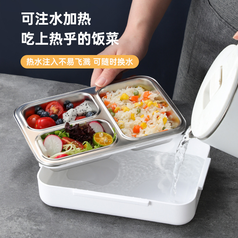 Le Zai 304 thép không gỉ cách nhiệt ngăn hộp cơm trưa sinh viên kín crisper trẻ em đĩa ăn nhanh hộp thực phẩm hộp cơm trưa