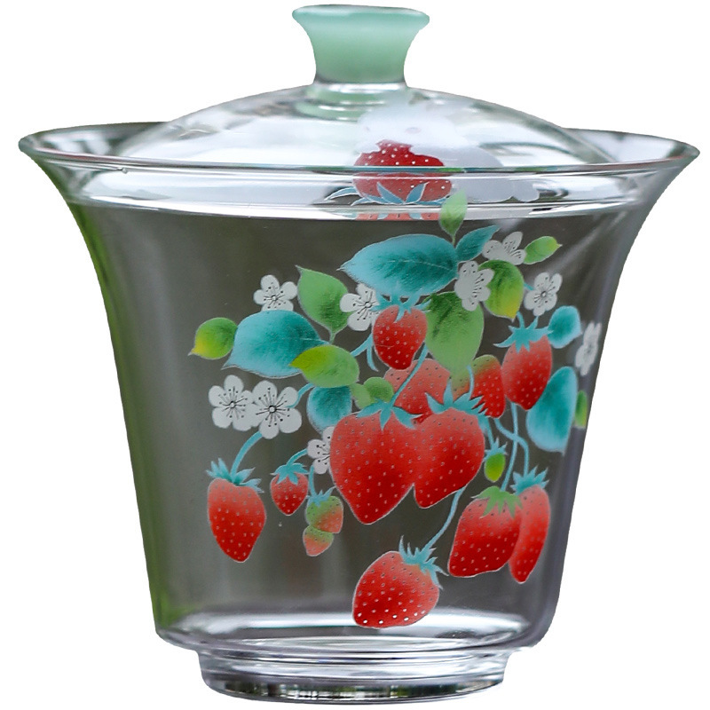 Cốc pha trà có nắp thủy tinh bình cầm tay chống bỏng cỡ lớn dụng cụ pha trà Kung Fu kiểu Nhật một chiếc trong suốt Dụng cụ pha trà