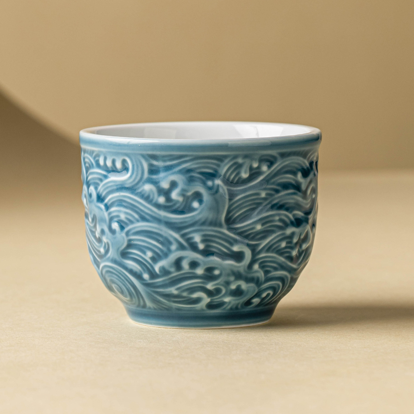 Cốc trà cao cấp sóng nổi cốc sứ chàm Shuyun bộ trà Kung Fu cốc đơn cốc chủ nhân cốc tinh tế