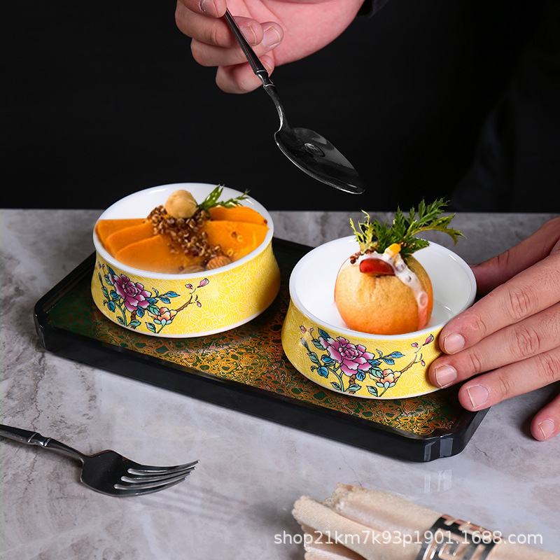 Bộ đồ ăn Nyonya kiểu Trung Quốc mới, lẩu thiền, quan niệm nghệ thuật, phong cách cung điện, món nguội cổ, món tráng miệng, bát thương mại