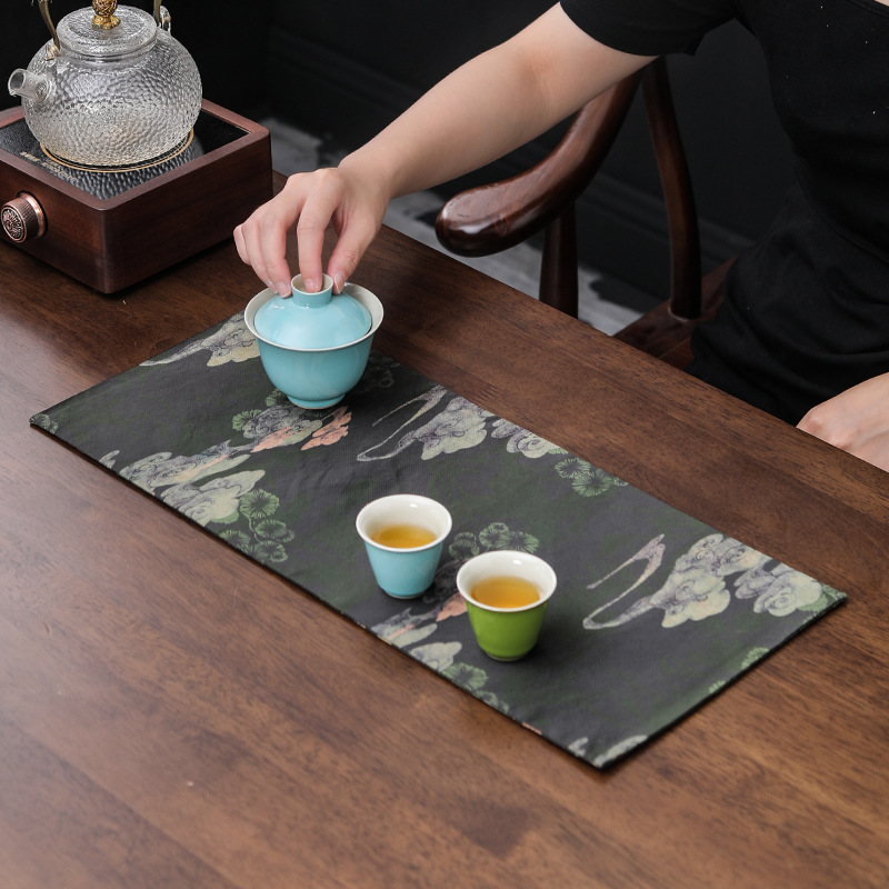Bàn trà hai mặt sợi mây thơm Daantang bàn trà Thiền đơn giản đệm bàn cổ điển khăn trải bàn vải nghệ thuật Khăn trải bàn trà phối trà đạo