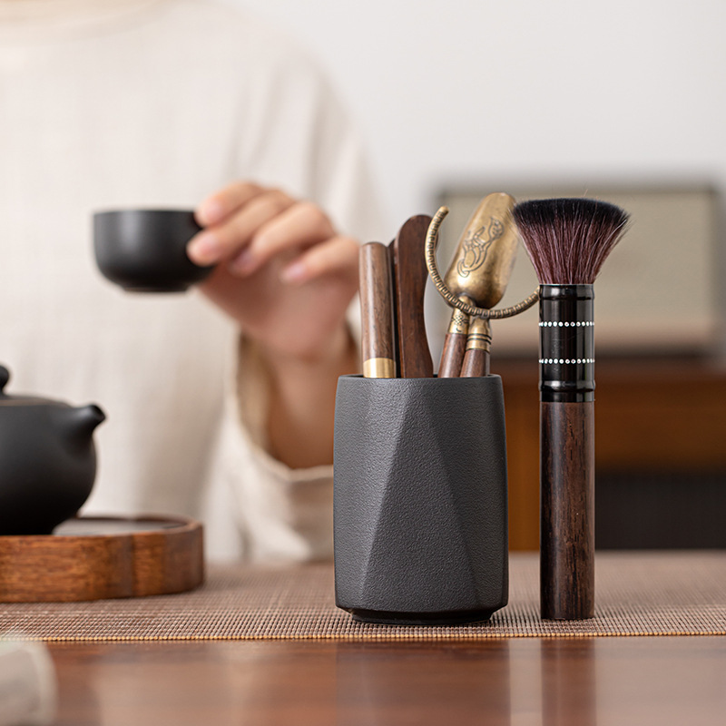 Bộ đồ dùng trà Yunmo Six Gentleman Bộ đồ dùng trà bộ bàn chải trà bộ phụ kiện trà đạo bộ đồ trang trí thùng quý ông lưu trữ gia dụng