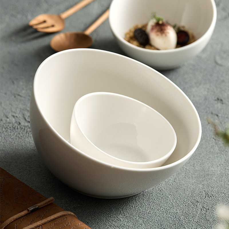 Bát sữa chua thương mại bộ đồ ăn bằng gốm sứ bát ngũ cốc Bát trái cây Hy Lạp bát màu đen bát bột yến mạch salad ăn sáng ins bát