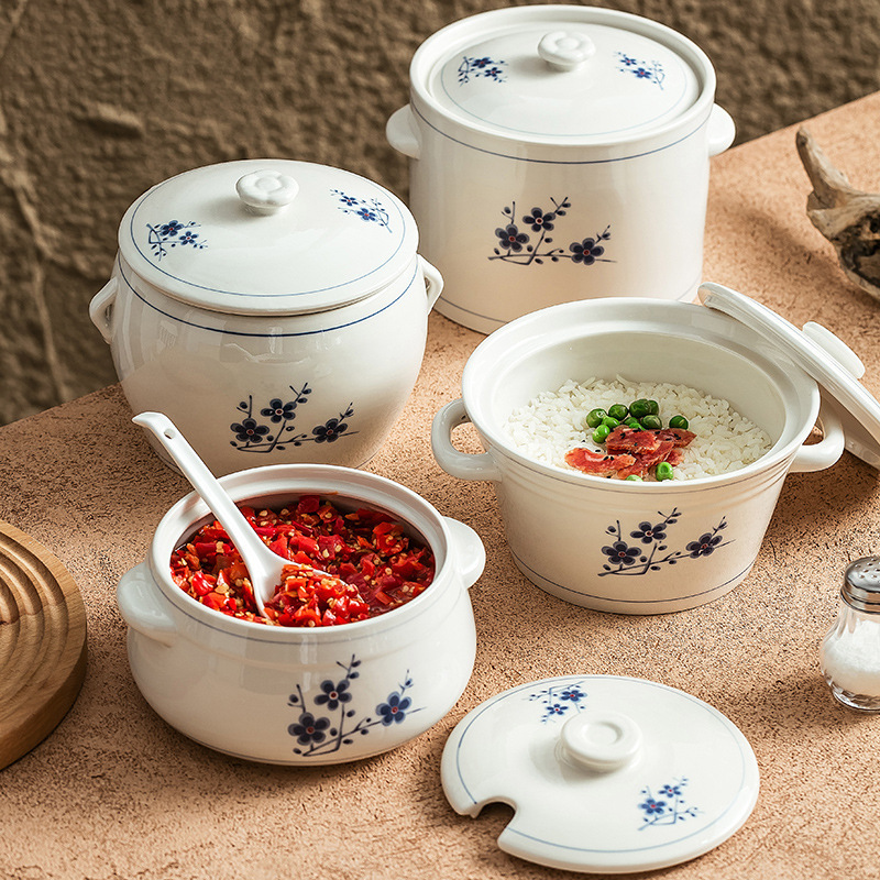 Nồi đất nung cao cấp, cấp thực phẩm, có nắp, dùng để hầm súp, thích hợp cho gia đình sử dụng.
