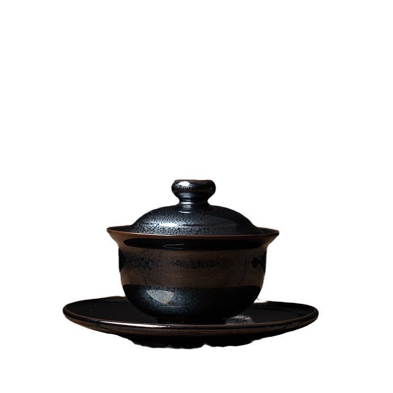 Chen Weichun đã xây dựng một cốc trà có nắp đậy, cốc trà, men Thiên Mục, rồng lửa, bào thai sắt, bát có nắp đậy ba tài năng, trà lớn, một bậc thầy