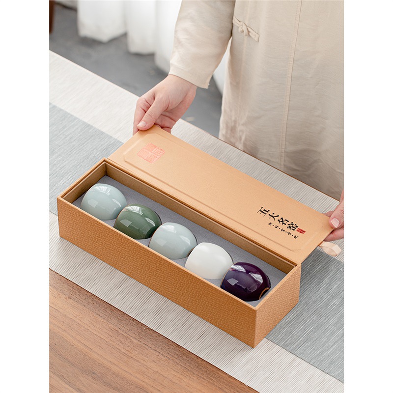 Năm loại cốc trà nổi tiếng gốm sứ Rujun Guange Dingyao quà tặng cốc trà làm bằng tay
