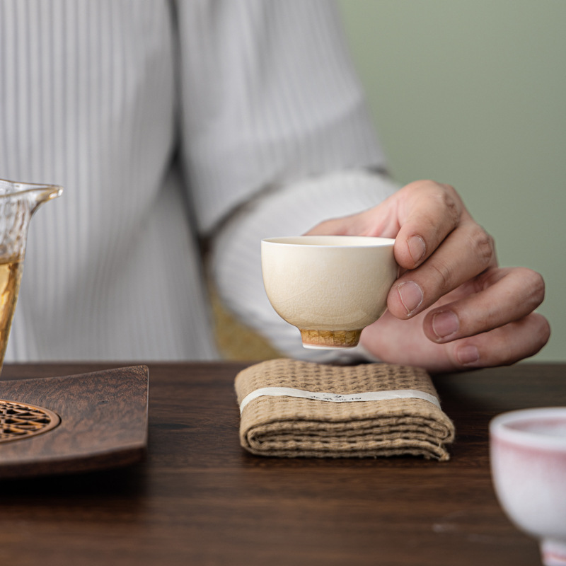 Cốc trà, bộ trà Kung Fu, cốc đơn, cốc trà, cốc thơm, gốm sứ, nhiệt độ cao, cổ áo đồng nghiệp, men