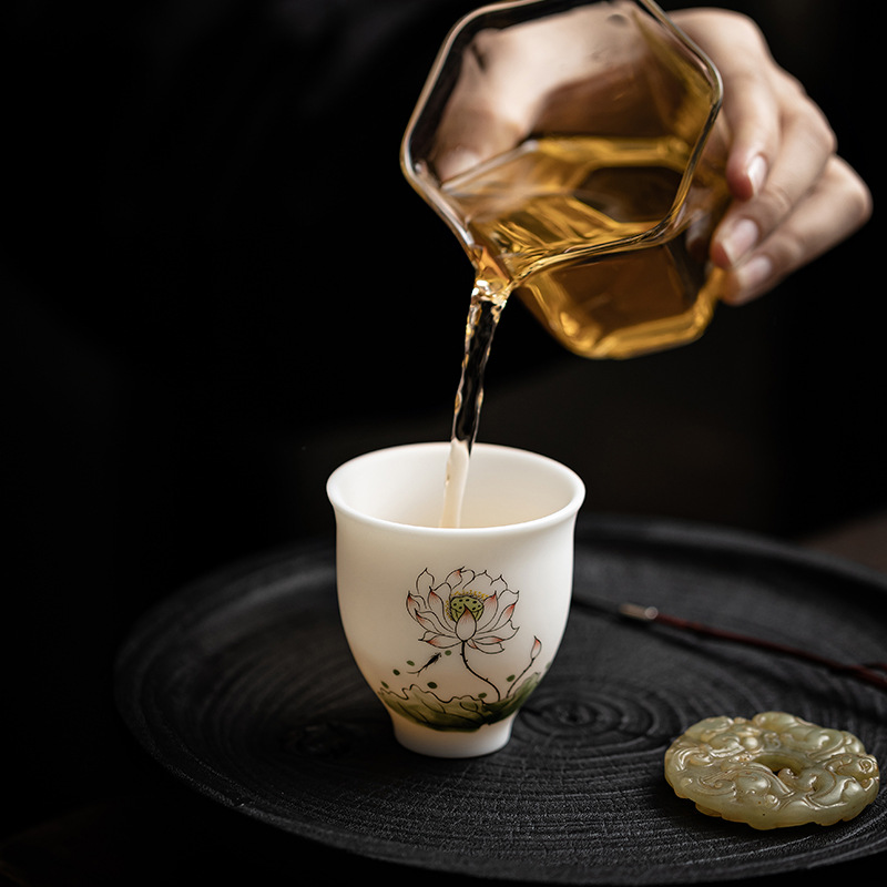 Cốc làm đẹp loại đá chay, cốc trà gốm vẽ tay, cốc chủ nhân, cốc đơn gia dụng, cốc trà, cốc nhỏ uống trà, cốc trà