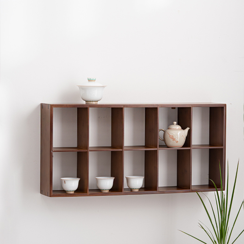 Giá Để Bàn Kiểu Trung Quốc nhỏ Bogu giá để bàn bằng tre Duobaoge bình đất màu tím kệ đặt Bộ trà đồ trang trí giá để ấm trà
