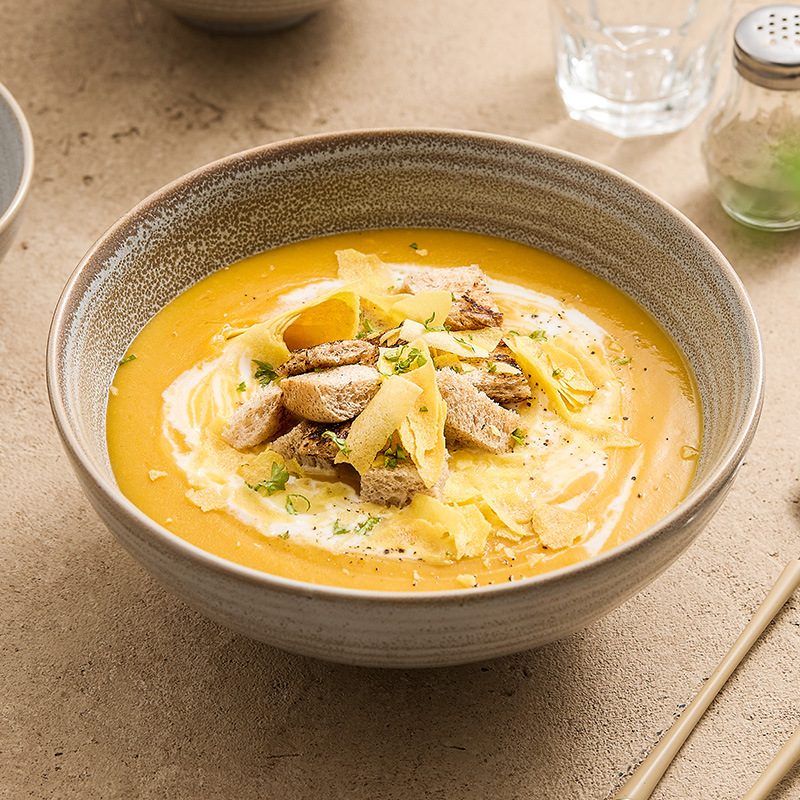 Lò nung biến màu trà ren gốm bát cơm gia dụng Bát xô bát nhà hàng Nhật Bản bát lớn bát súp bát mì Bát salad