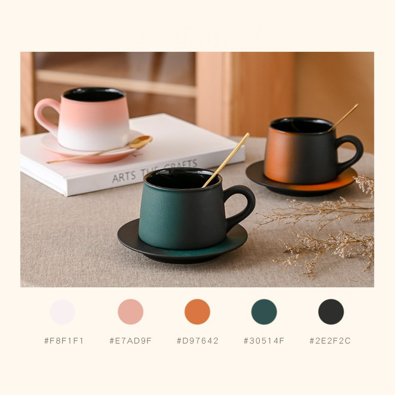 Cốc cà phê cảm giác cao cấp Cốc gốm màu gradient Cốc thiết kế thích hợp đặc biệt cho cá nhân Quà Tặng độc quyền