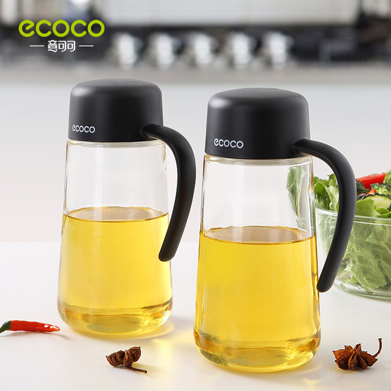 Bình dầu đóng mở tự động, bình dầu thủy tinh chống rò rỉ, bình dầu, bình nước tương giấm, đồ dùng nhà bếp, bình dầu dung tích lớn gia dụng