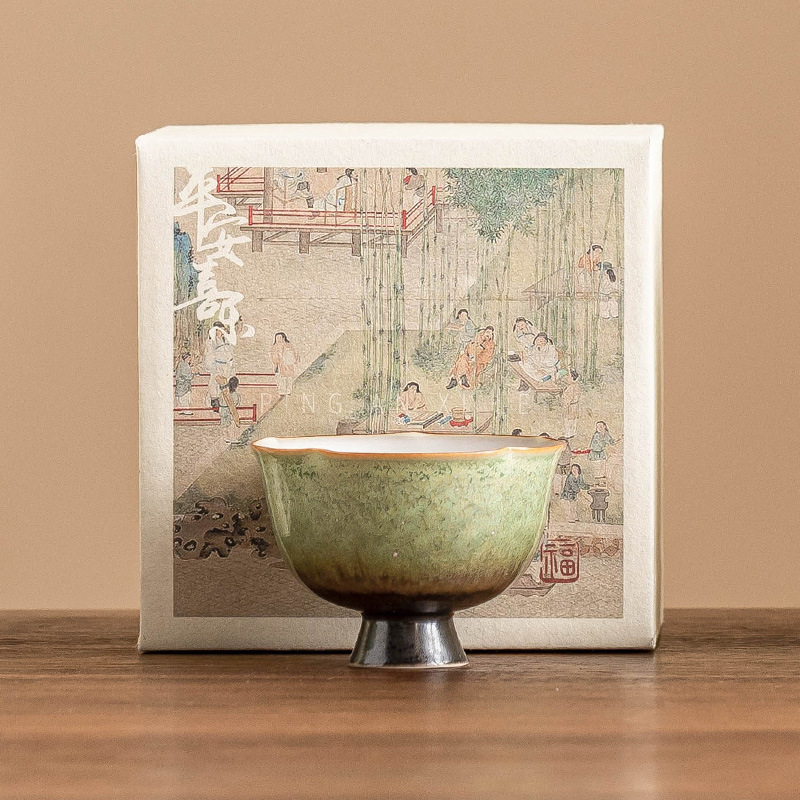 Cốc chủ nhân cao cấp lò biến màu ngọc lam bầu trời sao cốc hoa cao cốc trà gốm sứ cốc trà gia dụng kiểu Trung Quốc cốc trà đơn