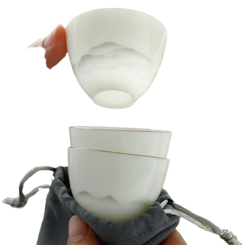 Yangzhi Yuyuanshan Kuaike Cup Bộ trà du lịch ngoài trời Bộ dụng cụ uống trà cắm trại tiện lợi một bình ba cốc