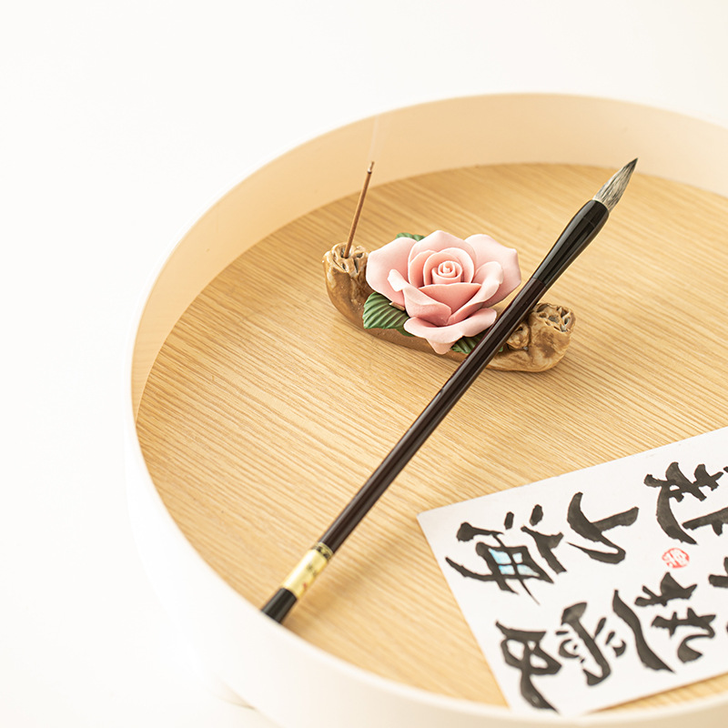 Cắm hương hoa hồng, gốm sứ thủ công, đồ trang trí bàn trà, trang trí bàn trà, phụ kiện bộ trà Kung Fu, nắp đựng bút