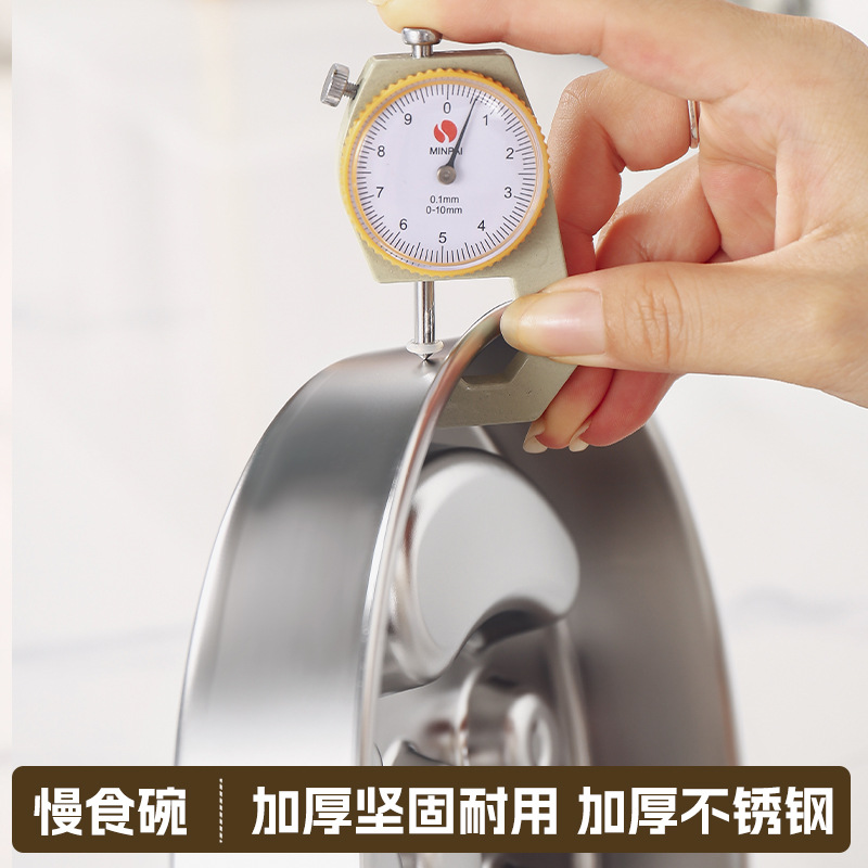 Lê đang xuyên biên giới đặc biệt cung cấp bát chó chống trượt inox 201 bát mèo chống lật dày dặn lòng chó dung tích lớn bát đựng thức ăn cho thú cưng
