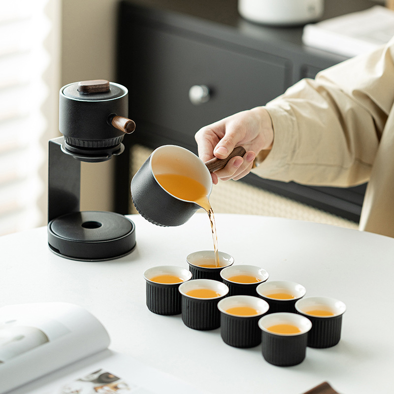 Bộ dụng cụ pha trà tự động Lexiang bộ dụng cụ pha trà lười dụng cụ pha trà ấm pha trà chống bỏng văn phòng gia dụng bộ hộp quà