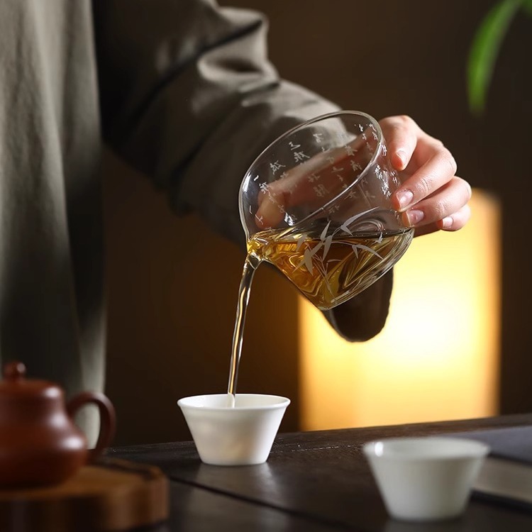 Cốc thủy tinh chống bỏng, dụng cụ tách trà gia dụng, tách trà chịu nhiệt dày đơn, phụ kiện Bộ trà Kungfu uống trà