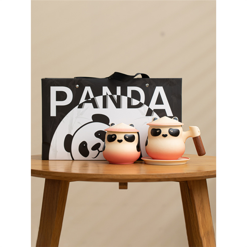 Panda cặp đôi tách trà cà phê tách trà cá nhân sáng tạo tách trà cốc gốm sứ có nắp văn phòng bán buôn