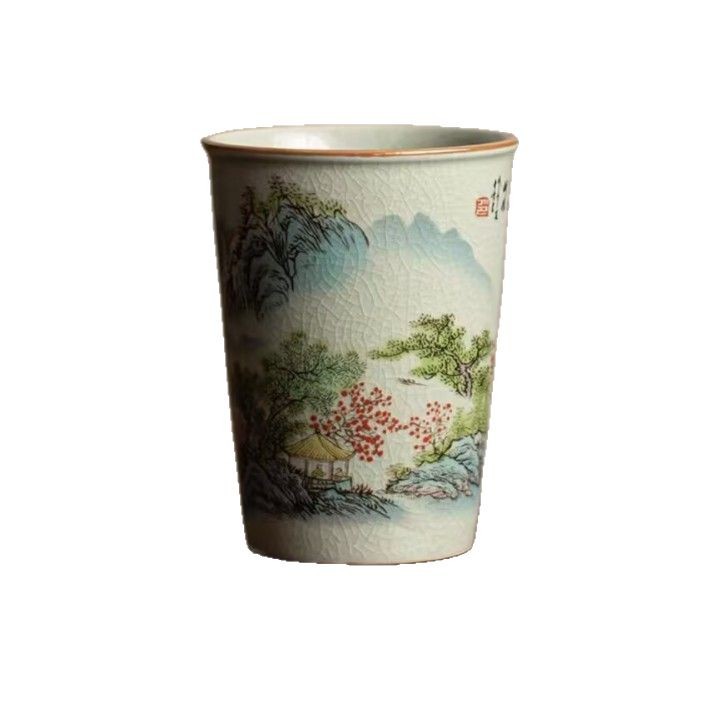 Cốc chủ nhân Ru Kiln cốc trà gốm sứ gia dụng cốc đơn mở tấm chuyên dụng cá nhân cốc coca bộ trà kungfu bát trà đơn