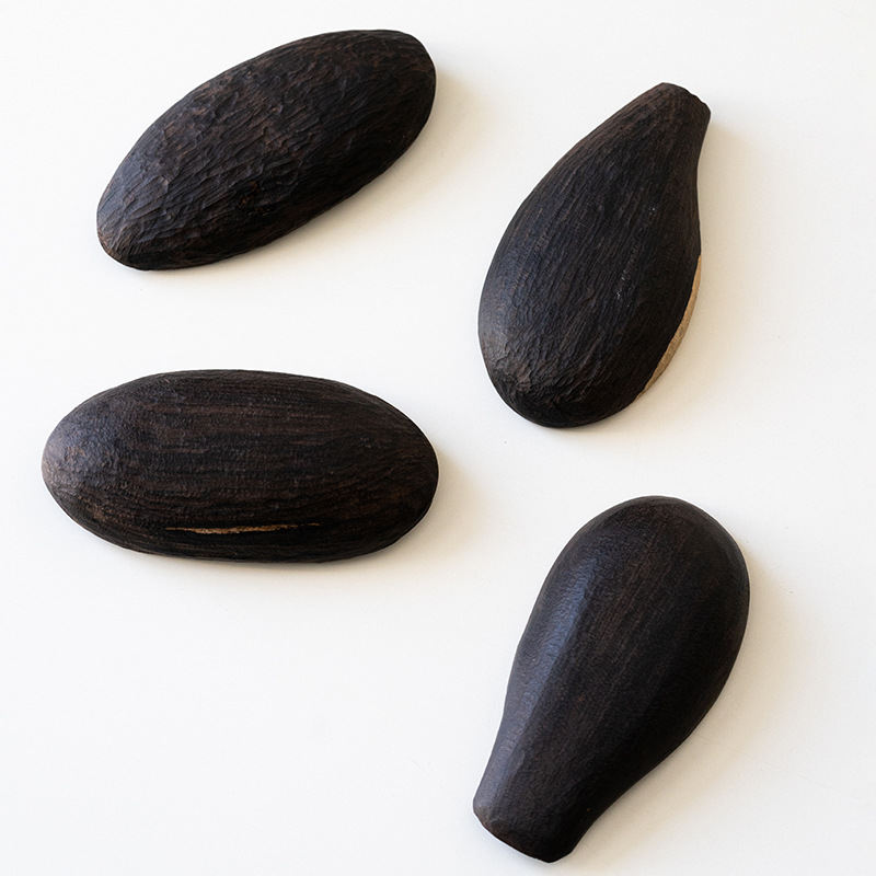 Dụng cụ pha trà gỗ nguyên khối làm bằng tay có nắp, dụng cụ thưởng trà có nắp, thìa trà gấp có nắp, thủ công