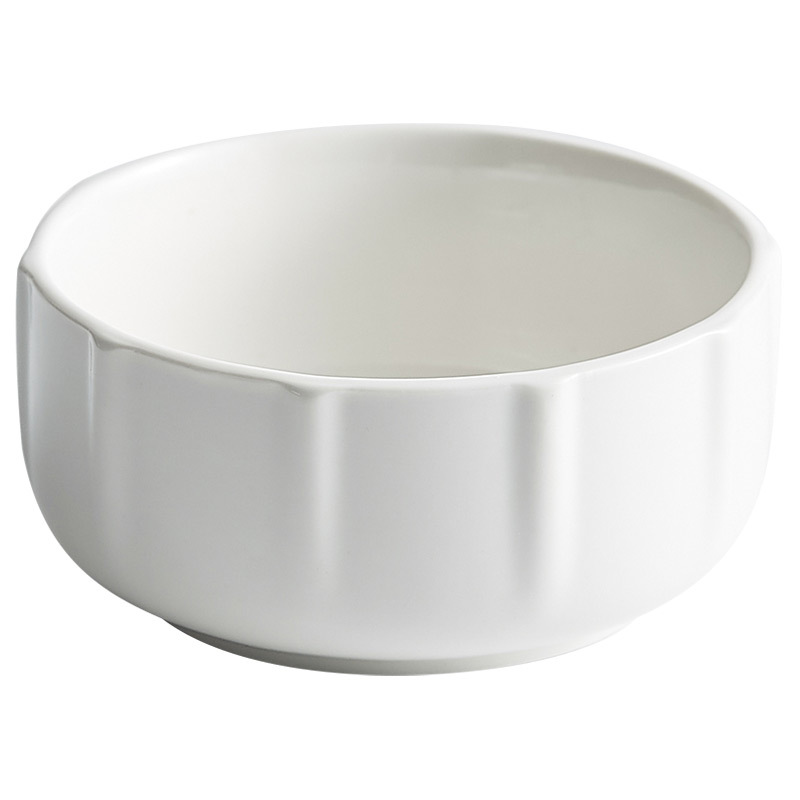 Bát cơm gốm sứ trắng Bát cơm gia dụng một chiếc thìa nhỏ Bát phở bát lớn TÔ Cá bắp cải muối kiểu Nhật