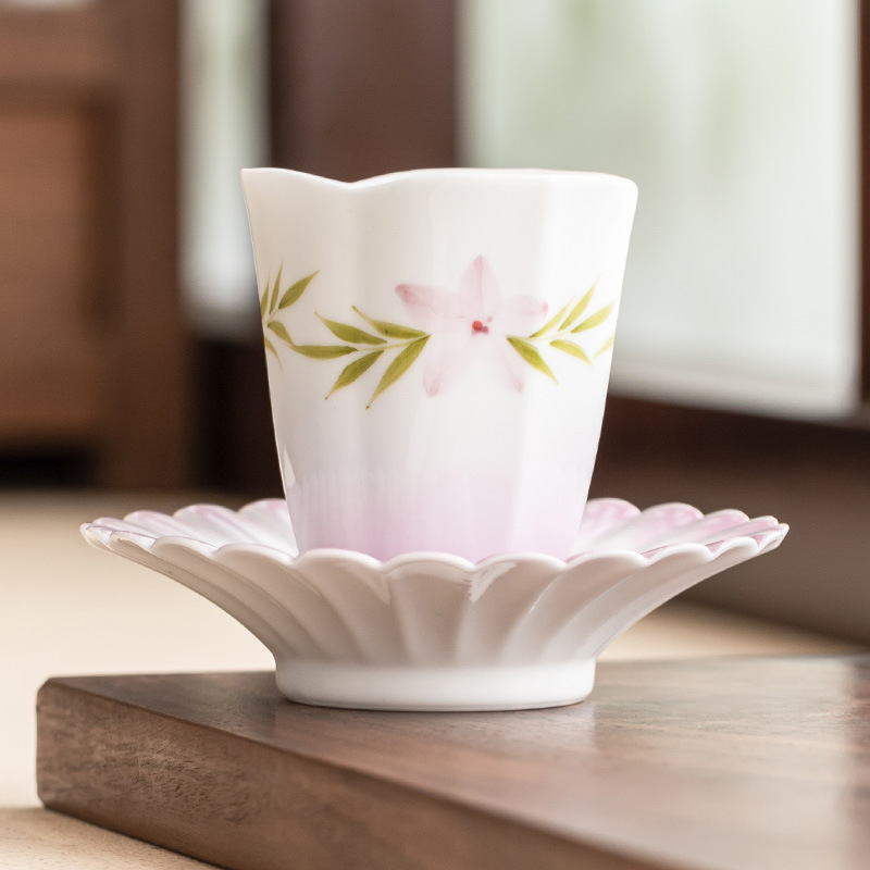 Cốc trà gốm sứ màu tím gradient cực kỳ đơn vị cốc đựng hương thơm cốc chủ nhân cốc cao cấp dành riêng cho cá nhân