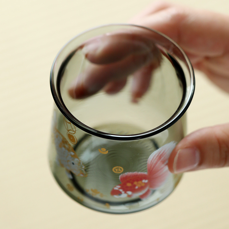 Jinyumantang handmade đính thủy tinh chịu nhiệt chủ cốc lớn cốc trà hộ gia đình kung fu trà trà cốc đơn