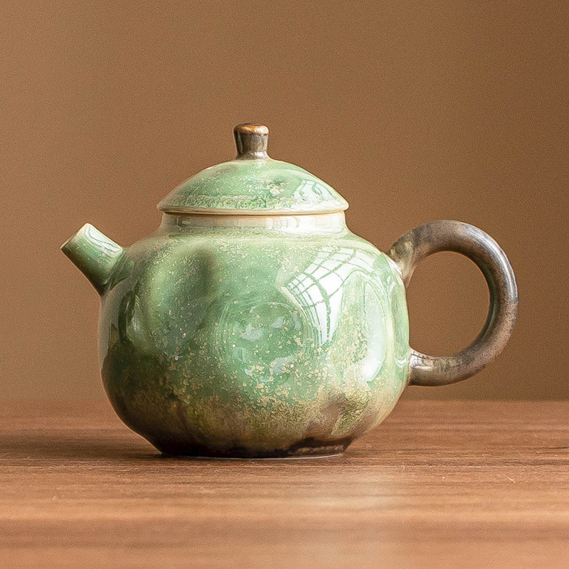 Ấm trà gốm sứ lò biến màu ngọc lam bầu trời đầy sao ấm sáng tạo ấm đơn trà gia dụng ấm lọc cỡ nhỏ cổ điển kiểu Trung Quốc