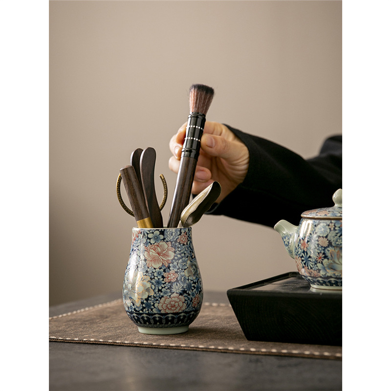 Gốm sứ Ru Lò Vạn Hoa Trà đạo Sáu Quý Ông Kung Fu Bộ trà Phụ kiện Dụng cụ pha trà Dụng cụ pha trà Dao trà Kẹp trà Bàn chải muỗng