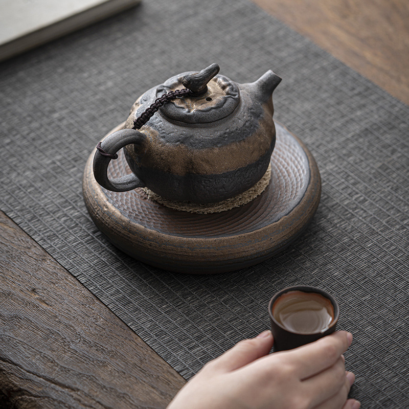 Nhà sản xuất bán buôn Ấm pha trà mạ vàng cổ điển dụng cụ pha trà gốm thô thủ công gia dụng dụng dụng cụ pha trà Kung Fu bình sứ đơn